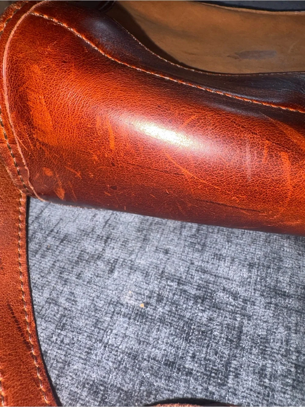 Vintage 90s Timberland Made in USA Leather Crossbody Bag Brown Tan Saddle Purse